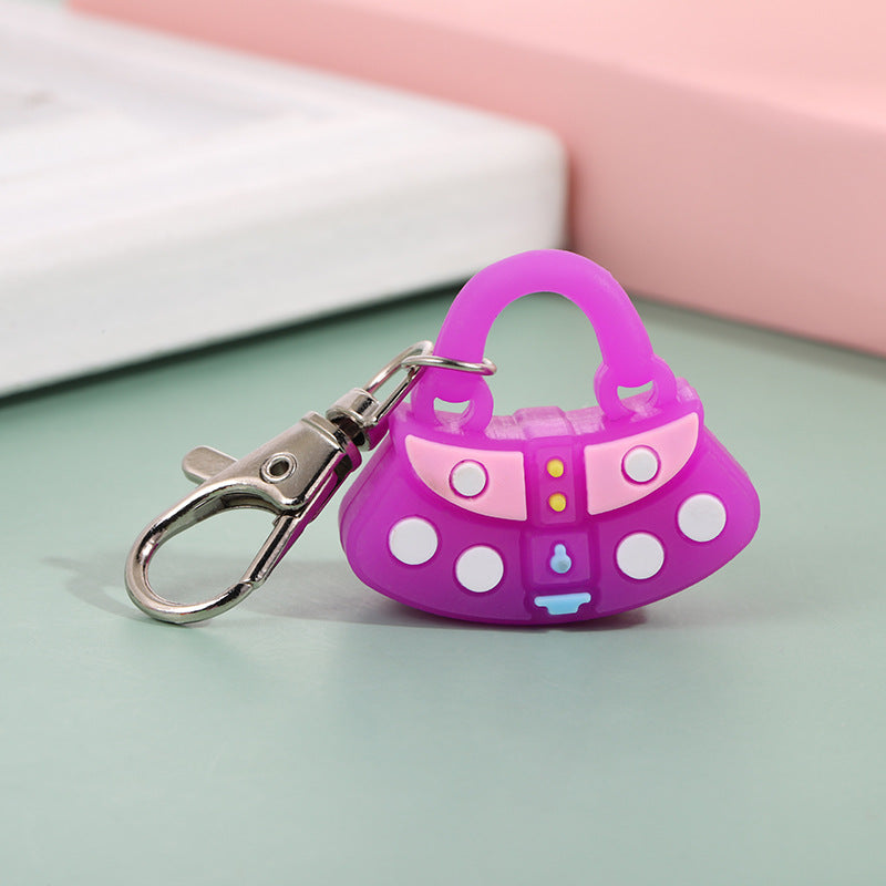 Wholesale Cartoon Soft Rubber Mini Handbag Keychain